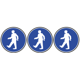 Passage obligatoire piétons (3fois 5cm) - Sticker/autocollant