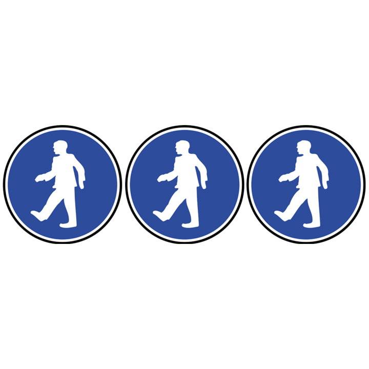 Passage obligatoire piétons (3fois 5cm) - Sticker/autocollant