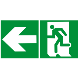 sortie de secours gauche (2fois 20x20cm) - sticker/autocollant