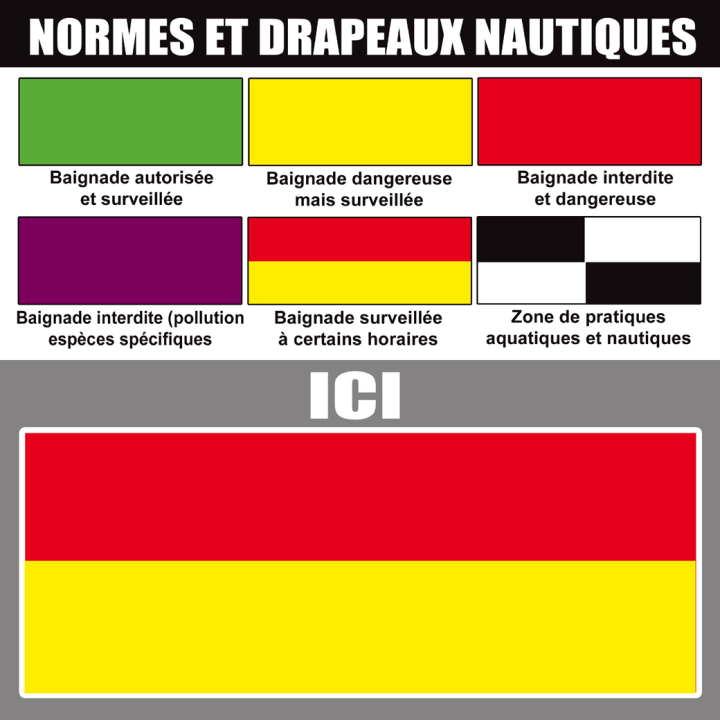Baignade surveillés à certains horaires (20X20cm) - Sticker/autocoll