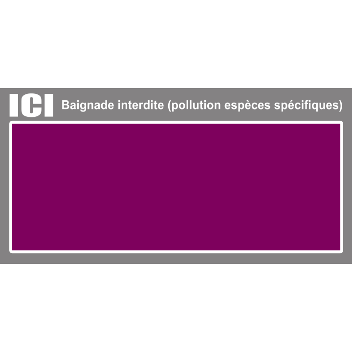 Baignade interdite pollution espèces protégées (30X15cm) - Sticker/