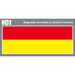 Baignade surveillée à certains horaires (15X7.5cm) - Sticker/autocol