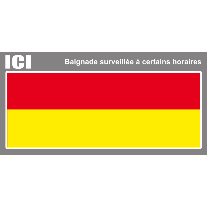 Baignade surveillée à certains horaires (15X7.5cm) - Sticker/autocol