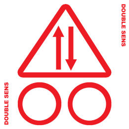 Balise VTT circulation en double sens (15x15cm) - Sticker / autocollan
