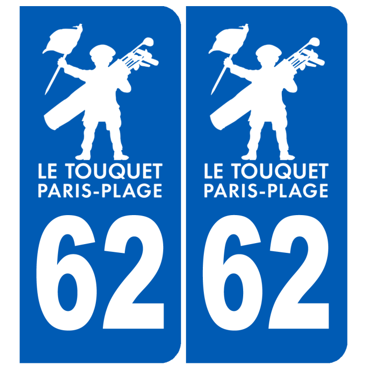 immatriculation Le Touquet-Paris-Plage 62 - Sticker/autocollant