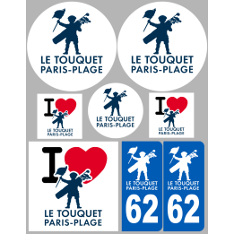 Le Touquet-Paris-Plage (8 autocollants variés) - Sticker/autocollant
