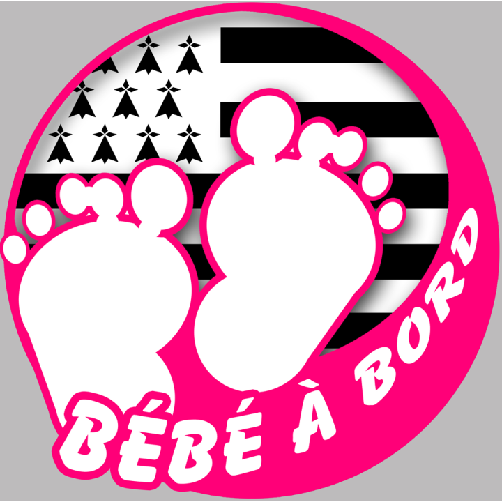 bébé à bord bretonne fille (15x15cm) - Sticker/autocollant