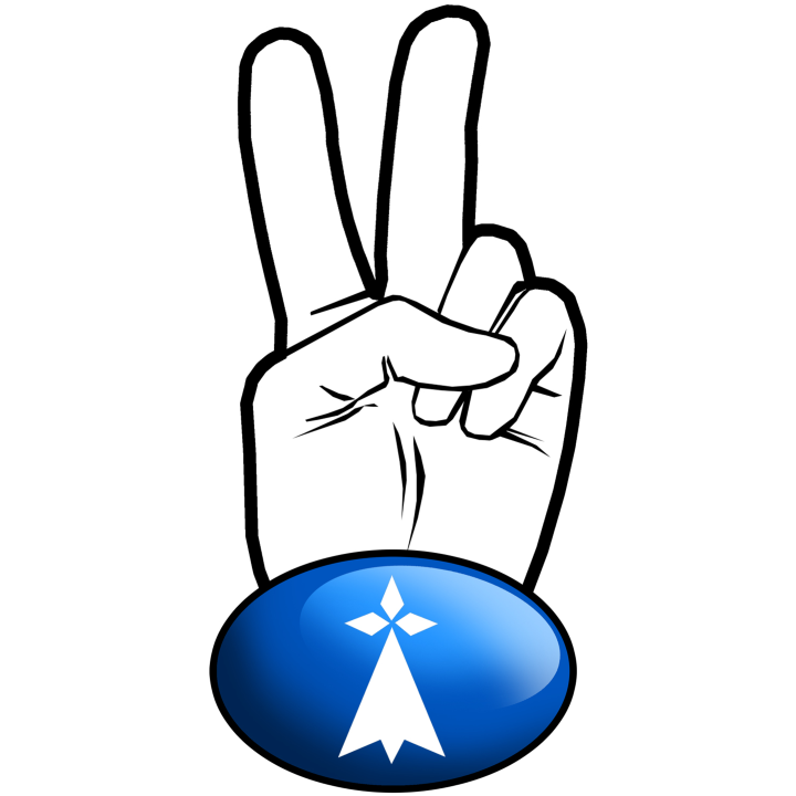salut de motard hermine (5x2.5cm) - Sticker/autocollant