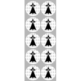 Hermine bretonne - 10fois 5cm - Sticker/autocollant