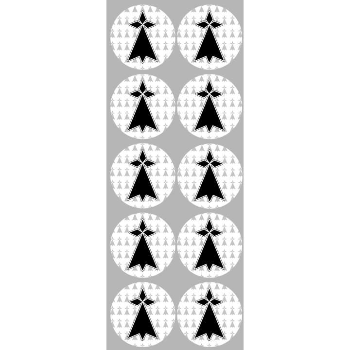 Hermine bretonne - 10fois 5cm - Sticker/autocollant