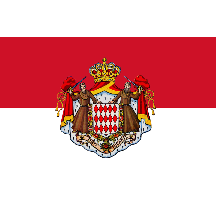 Drapeau Blason Monégasque (5x3cm) - Sticker/autocollant