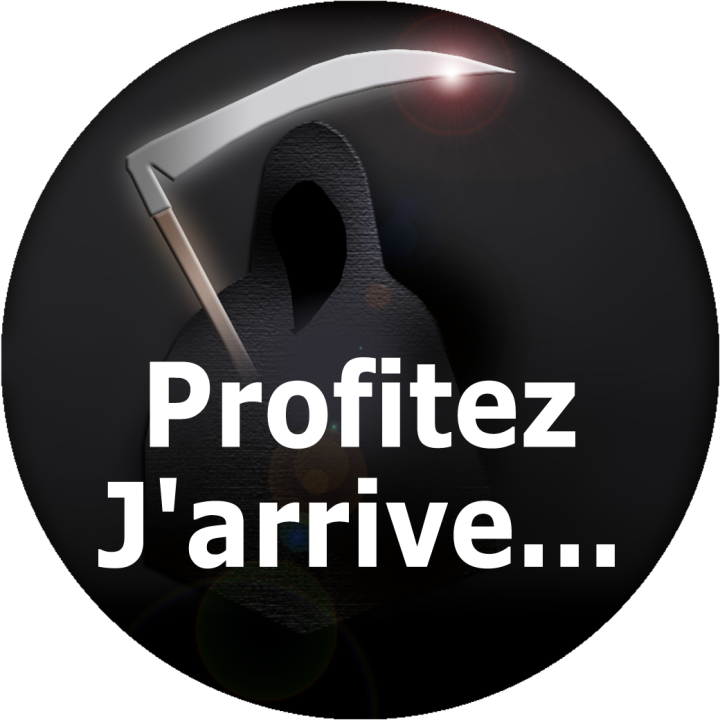 Profitez j'arrive (5x5cm) - Sticker/autocollant