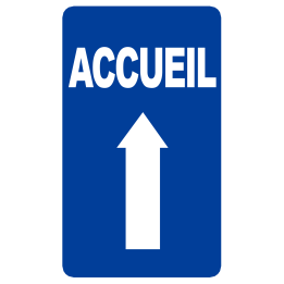 Accueil fléchage vers le haut (25x15cm) - Sticker/autocollant