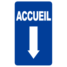 Accueil fléchage vers le bas (25x15cm) - Sticker/autocollant