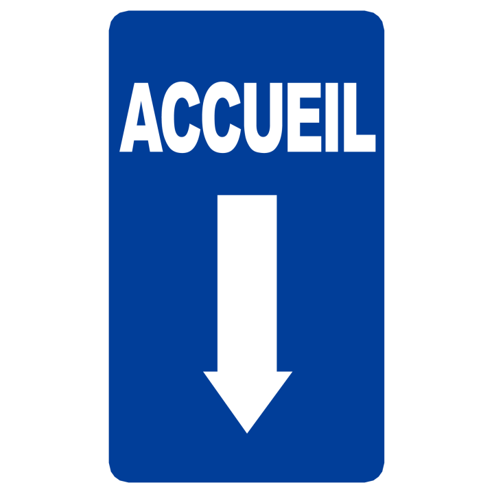 Accueil fléchage vers le bas (25x15cm) - Sticker/autocollant