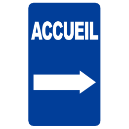Accueil fléchage vers la droite (25x15cm) - Sticker/autocollant