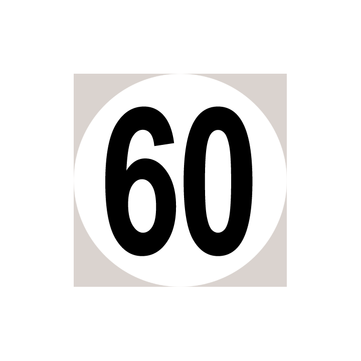 Disque de vitesse 60 - 15cm - Sticker/autocollant