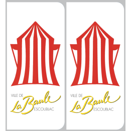immatriculation La Baule Escoublac (2 logos 10,2x4,6cm) - Sticker/auto