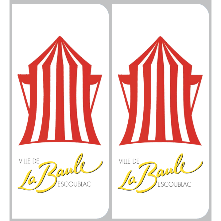 immatriculation La Baule Escoublac (2 logos 10,2x4,6cm) - Sticker/auto