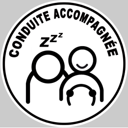 conduite demi accompagnée - 15cm - Sticker/autocollant