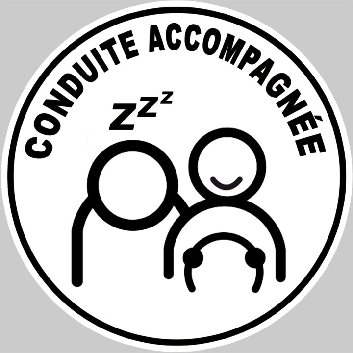 conduite demi accompagnée - 15cm - Sticker/autocollant