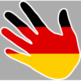 drapeau Allemand main - 15cm - Sticker/autocollant