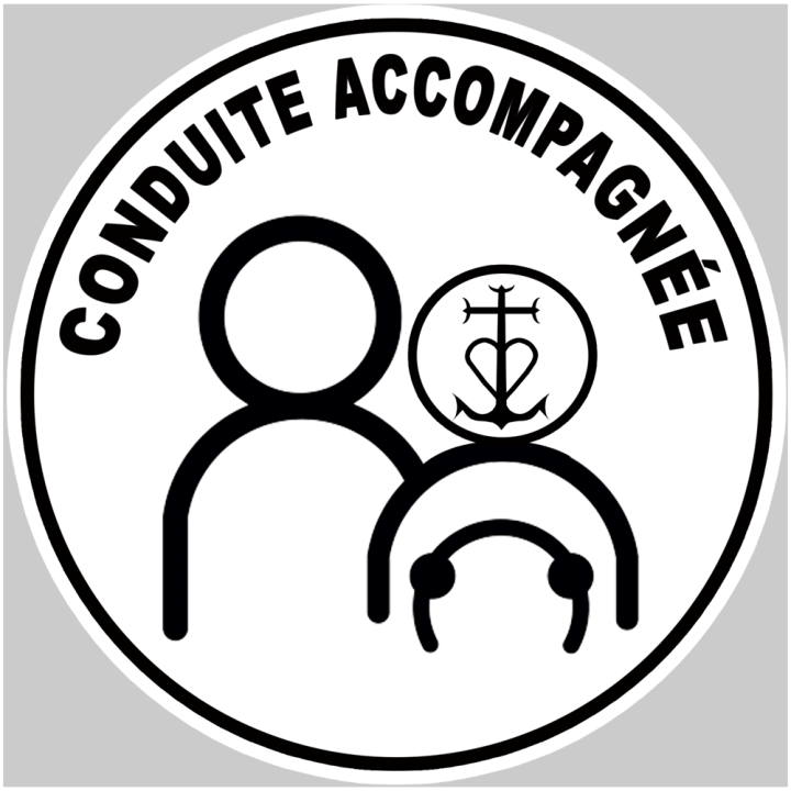 conduite accompagnée Camarguais - 15cm - Sticker/autocollant