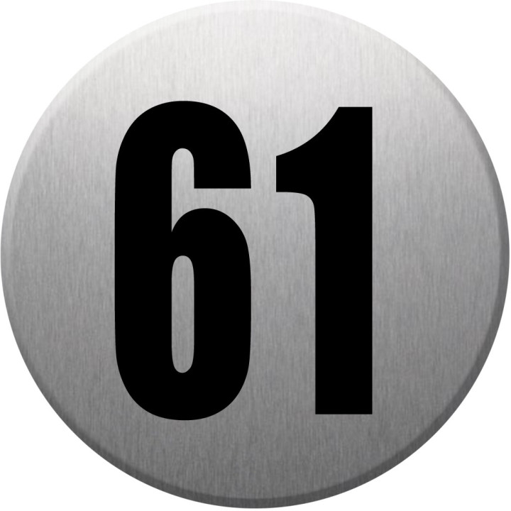 numéroderue61 - gris brossé 10x10cm - Sticker/autocollant