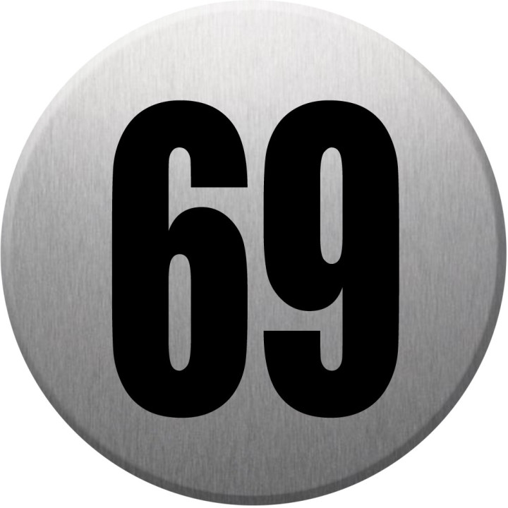 numéroderue69 - gris brossé 10x10cm - Sticker/autocollant
