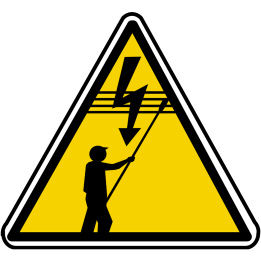danger électrique lignes à haute tension (10x9cm) - Sticker/autocoll