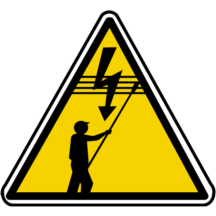 danger électrique lignes à haute tension (15x13.5cm) - Sticker/autoc