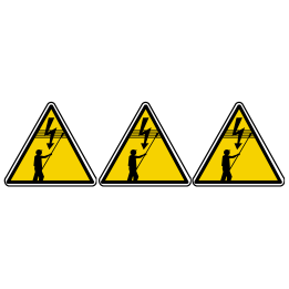 danger électrique lignes à haute tension (3fois 5x4.5cm) - Sticker/a