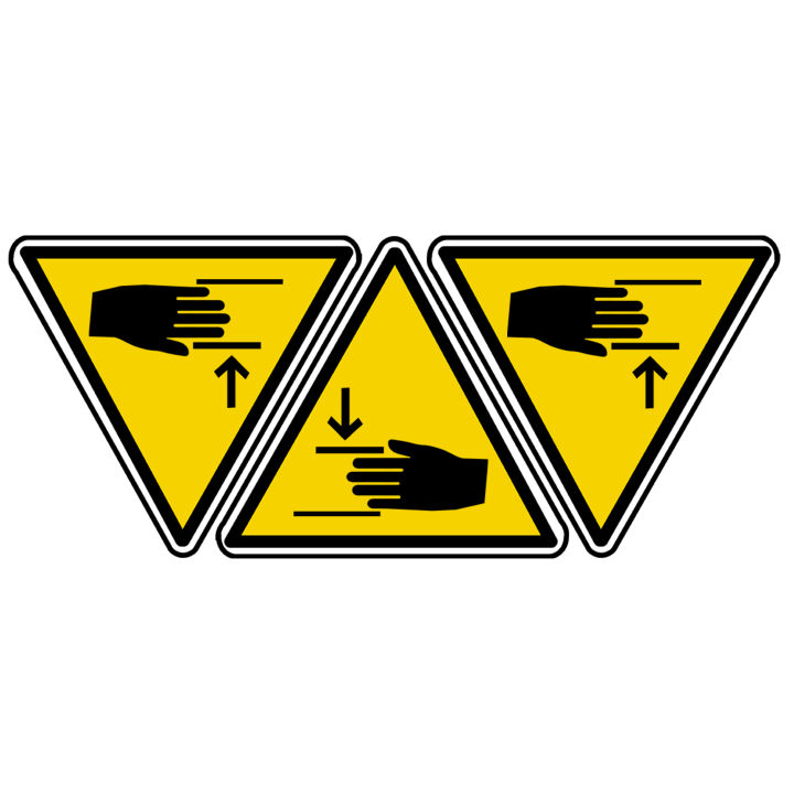 risque d'écrasement de la main (3fois 5x4.5cm) - Sticker/autocollant