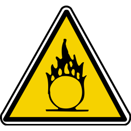 danger comburant (10x9cm) - Sticker/autocollant