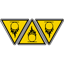 Danger comburant (3 fois 5x4.5cm) - Sticker/autocollant