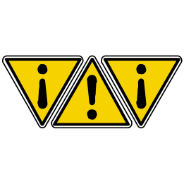 danger général (3fois 10x9cm) - Sticker/autocollant