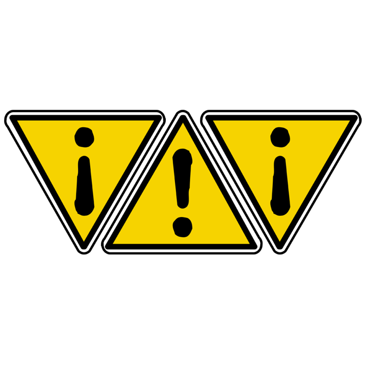 danger général (3fois 5x4.5cm) - Sticker/autocollant