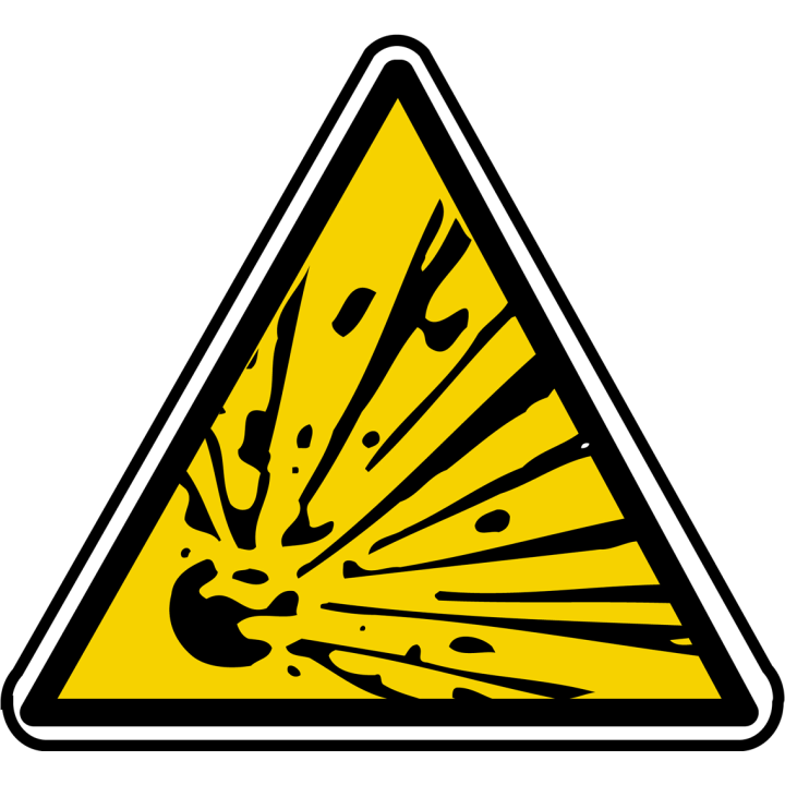 explosif triangle (15x13.5cm) - Sticker/autocollant