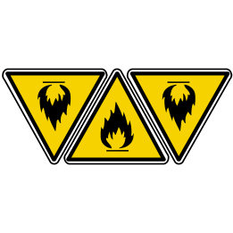 Inflammable (3 fois 5x4.5cm) - Sticker/autocollant