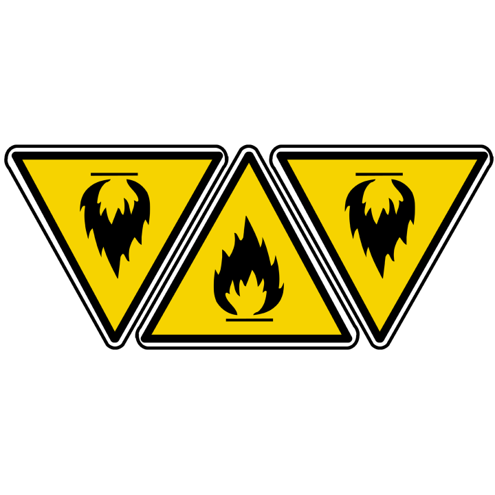 Inflammable (3 fois 5x4.5cm) - Sticker/autocollant