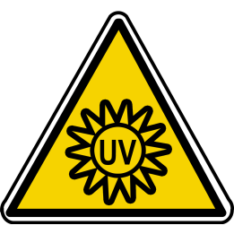 lampe UV dangereuse (15x13.5cm) - Sticker/autocollant