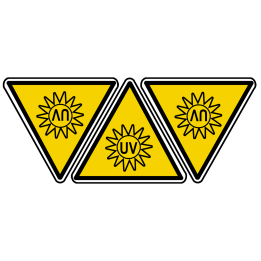 lampe UV dangereuse (3fois 5x4.5cm) - Sticker/autocollant