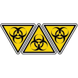 risque biologique (3fois 5x4.5cm) - Sticker/autocollant
