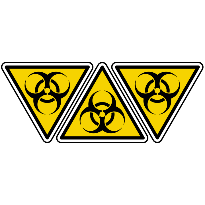 risque biologique (3fois 5x4.5cm) - Sticker/autocollant