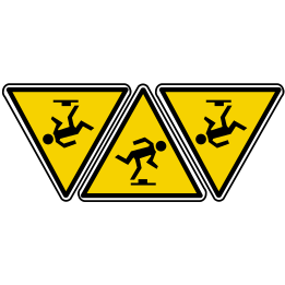Trébuchement (3 fois 5x4.5cm) - Sticker/autocollant