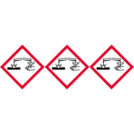 produits corrosifs - 3 fois 10cm - Sticker/autocollant