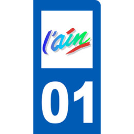 immatriculation motard l'Ain (6x3cm) - Sticker/autocollant