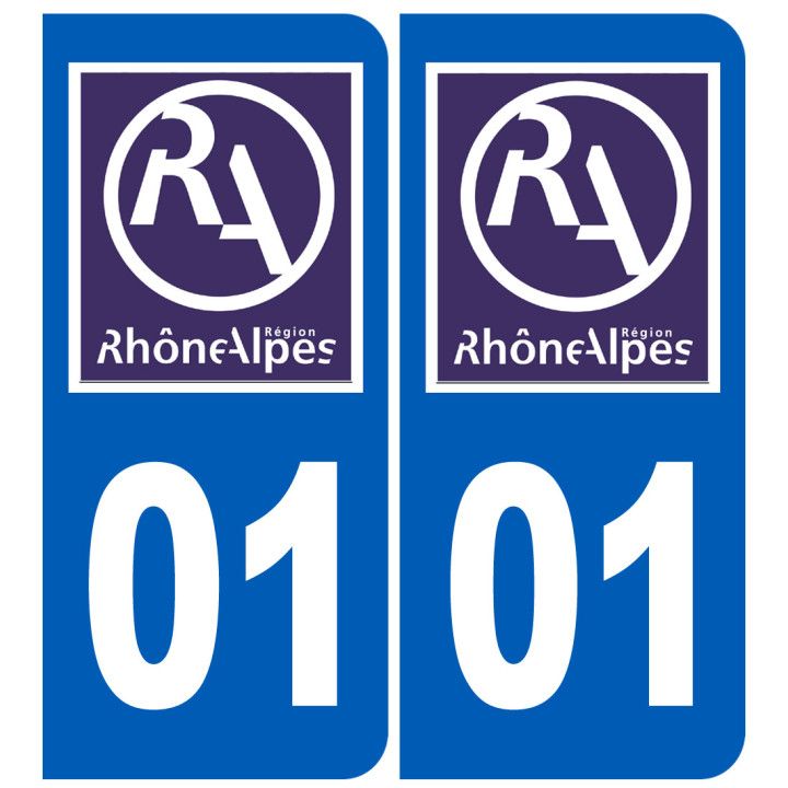 immatriculation 01 région (l'Ain) - Sticker/autocollant