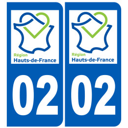 immatriculation 02 (Haut-de-France) - Sticker/autocollant