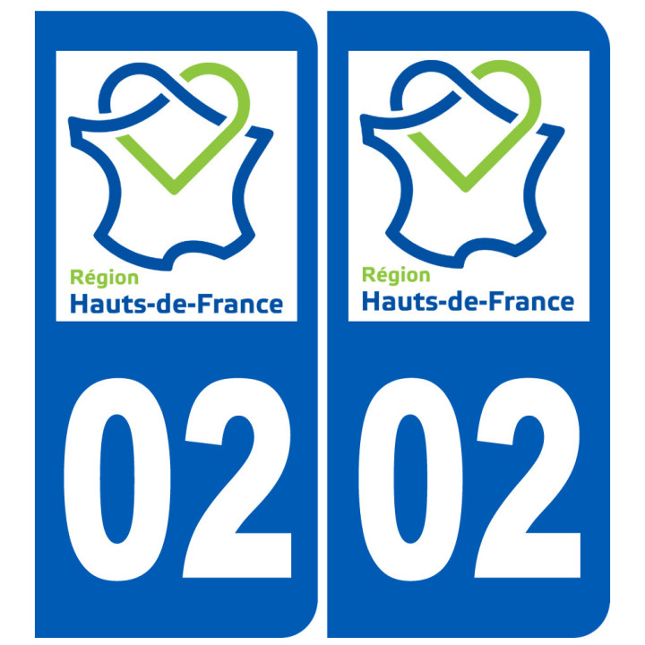 immatriculation 02 (Haut-de-France) - Sticker/autocollant